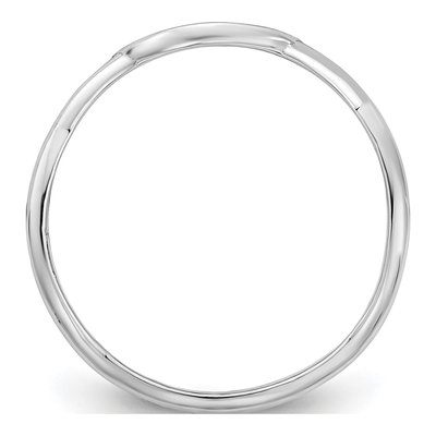 10K White Gold Enameled Twisted Initial Signet Ring – view 2