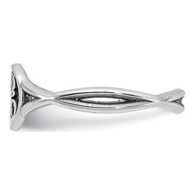 10K White Gold Enameled Twisted Initial Signet Ring – view 3