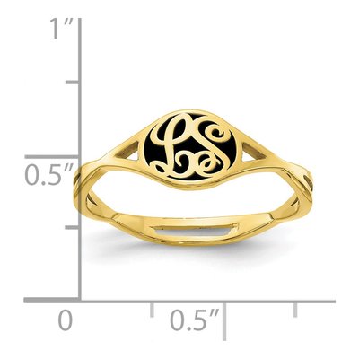 10K Yellow Gold Personalized Monogram Signet Ring – view 5