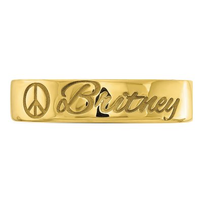 10K Yellow Gold Personalized Ring – view 4