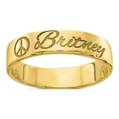 10K Yellow Gold Personalized Ring