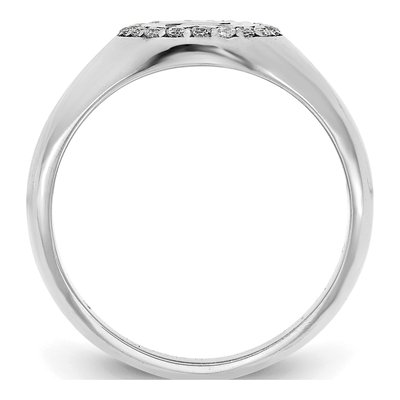 10K White Gold 0.16 ct tw Diamond Initial Signet Ring – view 2