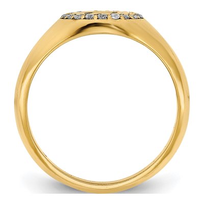 10K Yellow Gold 0.16 ct tw Diamond Initial Signet Ring – view 2