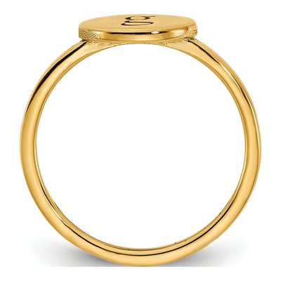 10K Yellow Gold Personalized Oval Initial Signet Ring – view 2