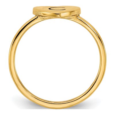 10K Yellow Gold Personalized Initial Heart Signet Ring – view 2