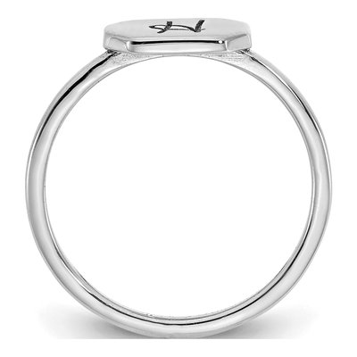 10K White Gold Initial Octagon Signet Ring – view 2