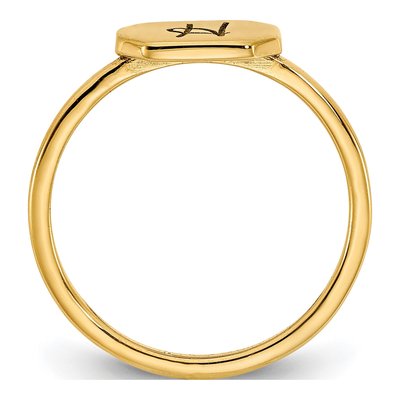 10K Yellow Gold Personalized Initial Signet Ring – view 2