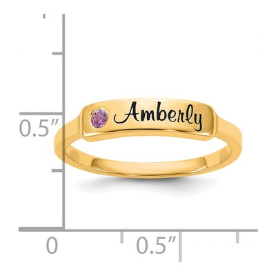 10K Yellow Gold Personalized Name Ring – view 5