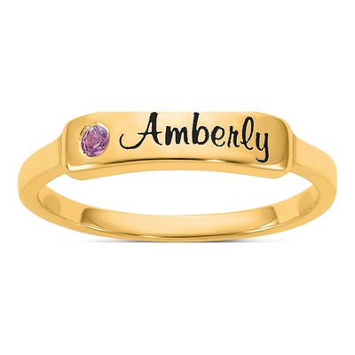 10K Yellow Gold Personalized Name Ring