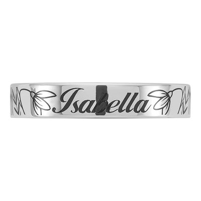 10K White Gold Personalized Name Birth Flower Ring – view 4