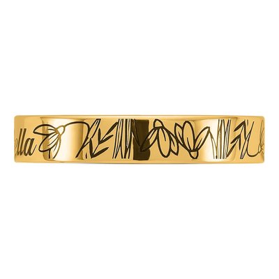10K Yellow Gold Personalized Name Birth Flower Ring – view 3