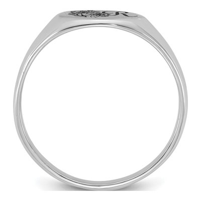 10K White Gold Personalized Initial Signet Ring – view 2