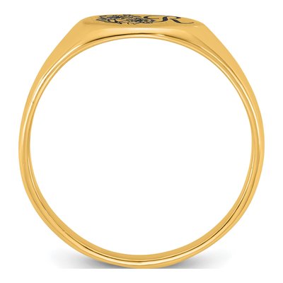 10K Yellow Gold Personalized Initial Signet Ring – view 2
