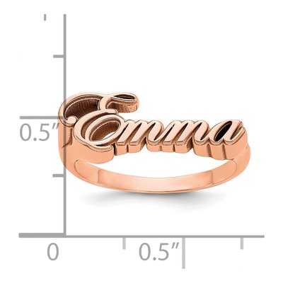 10K Rose Gold Personalized Name Plate Ring – view 5
