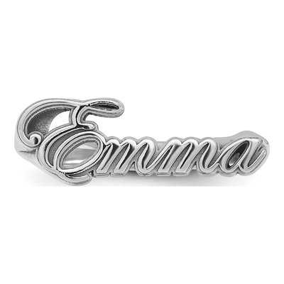 10K White Gold Personalized Name Plate Ring – view 4