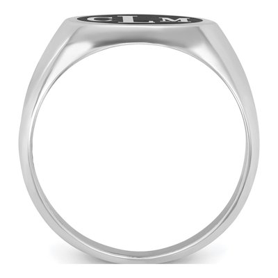 10K White Gold Signet Ring – view 2