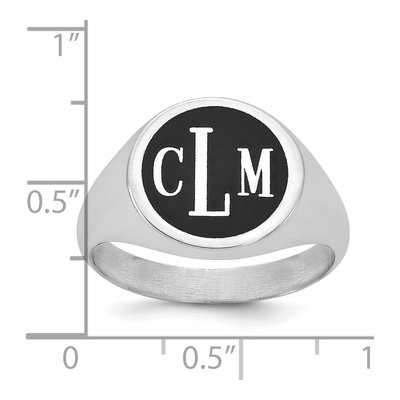 10K White Gold Signet Ring – view 4