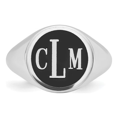 10K White Gold Signet Ring – view 6
