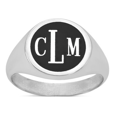 10K White Gold Signet Ring