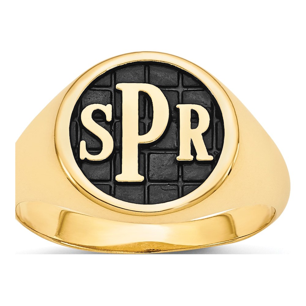 10K Yellow Gold Personalized Monogram Signet Ring