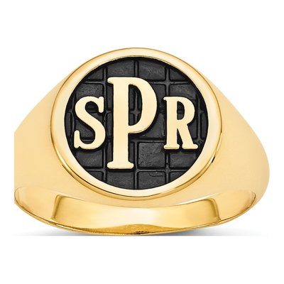 10K Yellow Gold Personalized Monogram Signet Ring