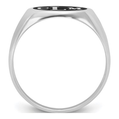 10K White Gold Signet Ring – view 2