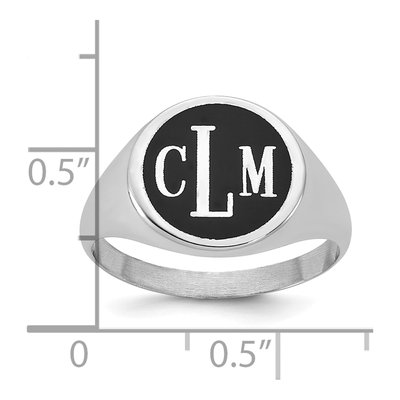 10K White Gold Signet Ring – view 3