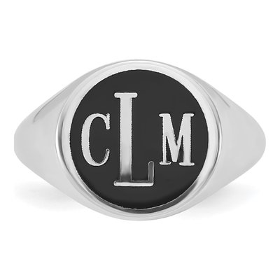 10K White Gold Signet Ring – view 6