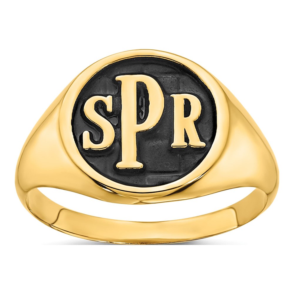 10K Yellow Gold Personalized Monogram Signet Ring