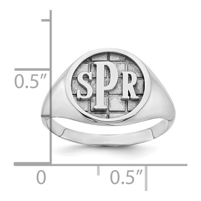 10K White Gold Monogram Signet Ring – view 2