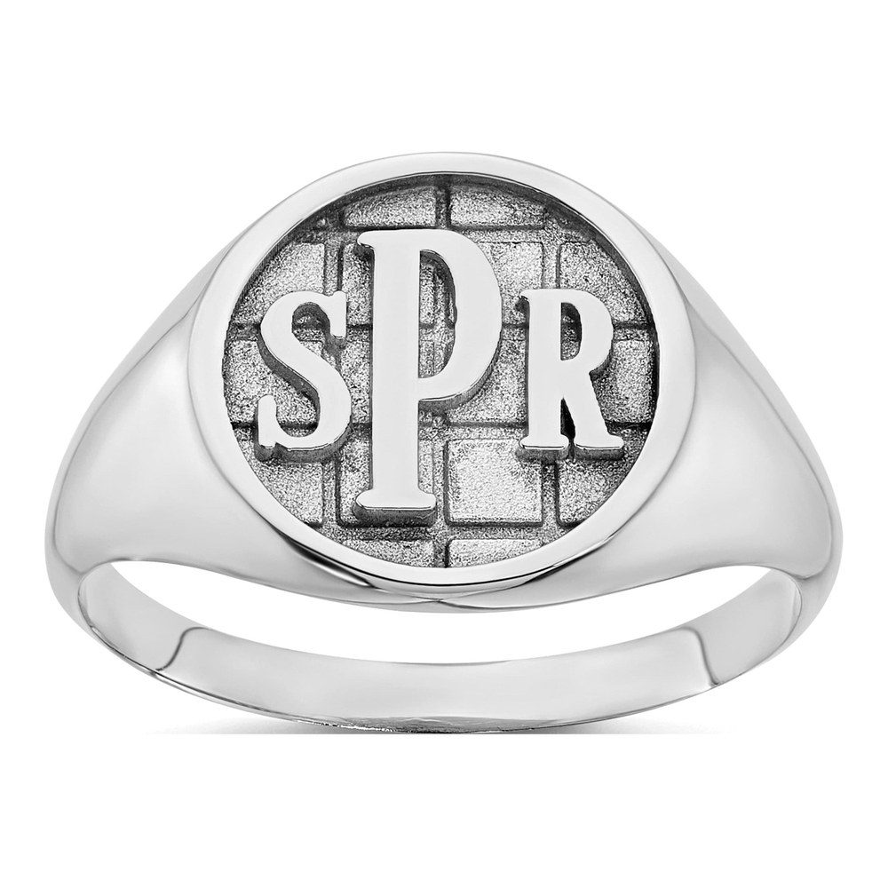 10K White Gold Monogram Signet Ring