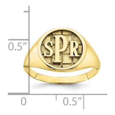 10K Yellow Gold Personalized Monogram Signet Ring – view 3