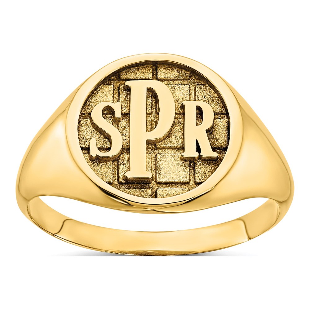 10K Yellow Gold Personalized Monogram Signet Ring