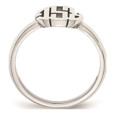10K White Gold Monogram Signet Ring – view 2