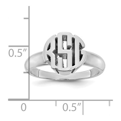 10K White Gold Monogram Signet Ring – view 3