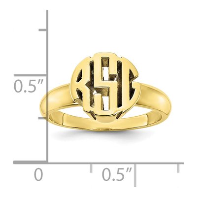 10K Yellow Gold Personalized Monogram Signet Ring – view 3
