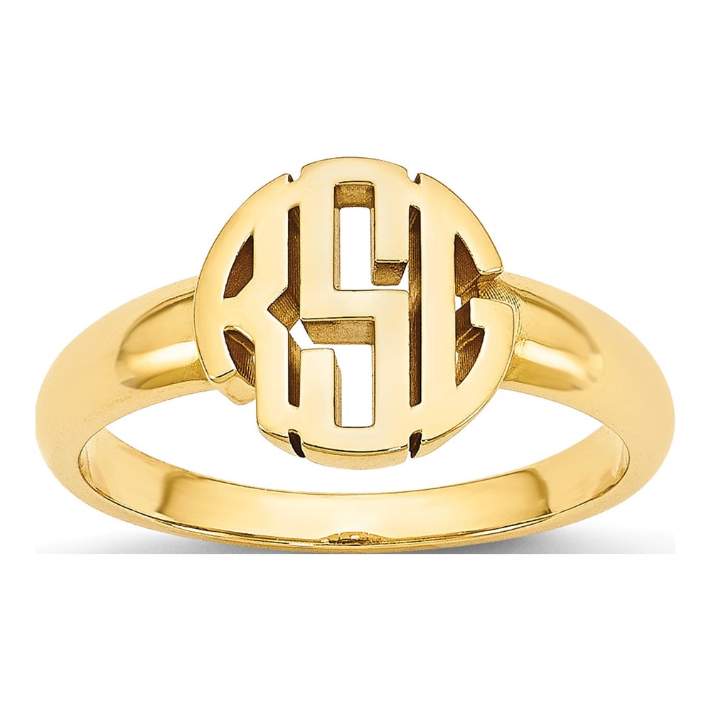 10K Yellow Gold Personalized Monogram Signet Ring