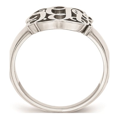 10K White Gold Monogram Signet Ring – view 2
