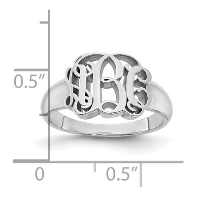 10K White Gold Monogram Signet Ring – view 3