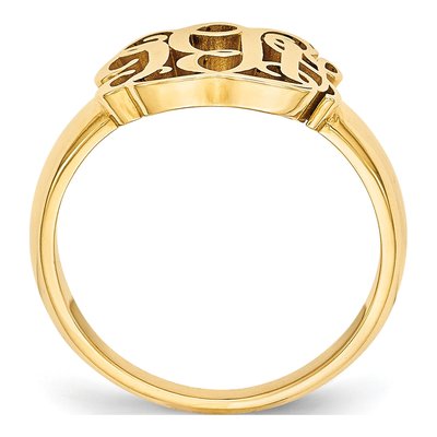 10K Yellow Gold Personalized Monogram Signet Ring – view 2