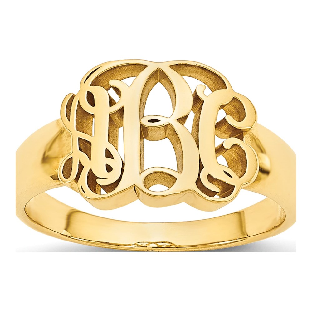 10K Yellow Gold Personalized Monogram Signet Ring