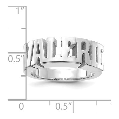 10K White Gold Personalized Name Ring – view 3