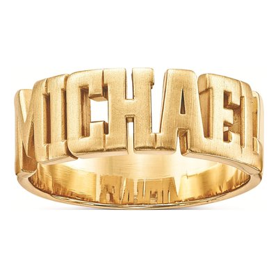 10K Yellow Gold Personalized Cut-Out Name Ring – view 2