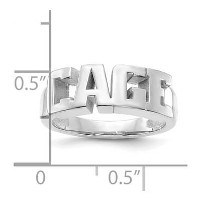 10K White Gold Personalized Cut-Out Name Ring – view 3
