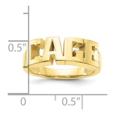 10K Yellow Gold Personalized Cut-Out Name Ring – view 3