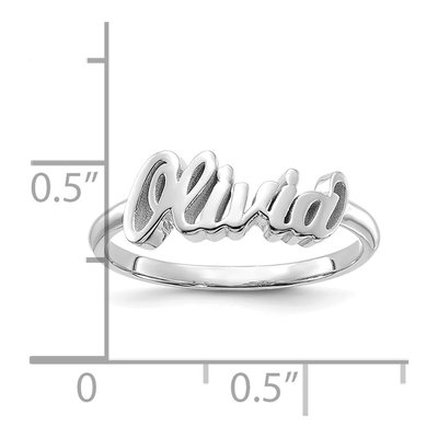 10K White Gold Personalized Name Plate Ring – view 3