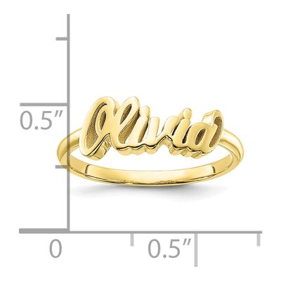10K Yellow Gold Personalized Name Plate Ring – view 3
