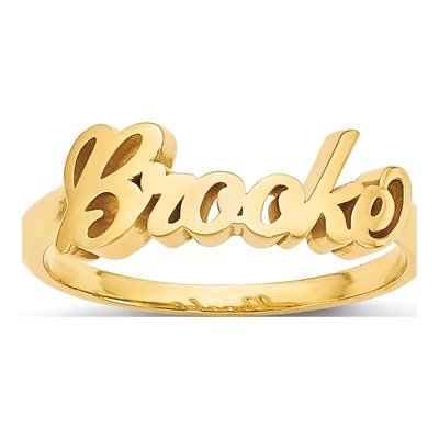 10K Yellow Gold Personalized Name Plate Ring