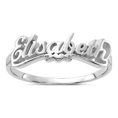 10K White Gold Personalized Ring