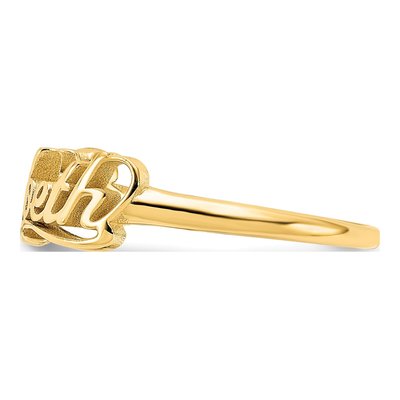 10K Yellow Gold Personalized Name Plate Ring – view 4